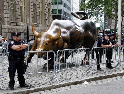 cops protecting bull